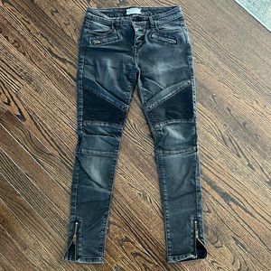 Free People Black Moto Jeans